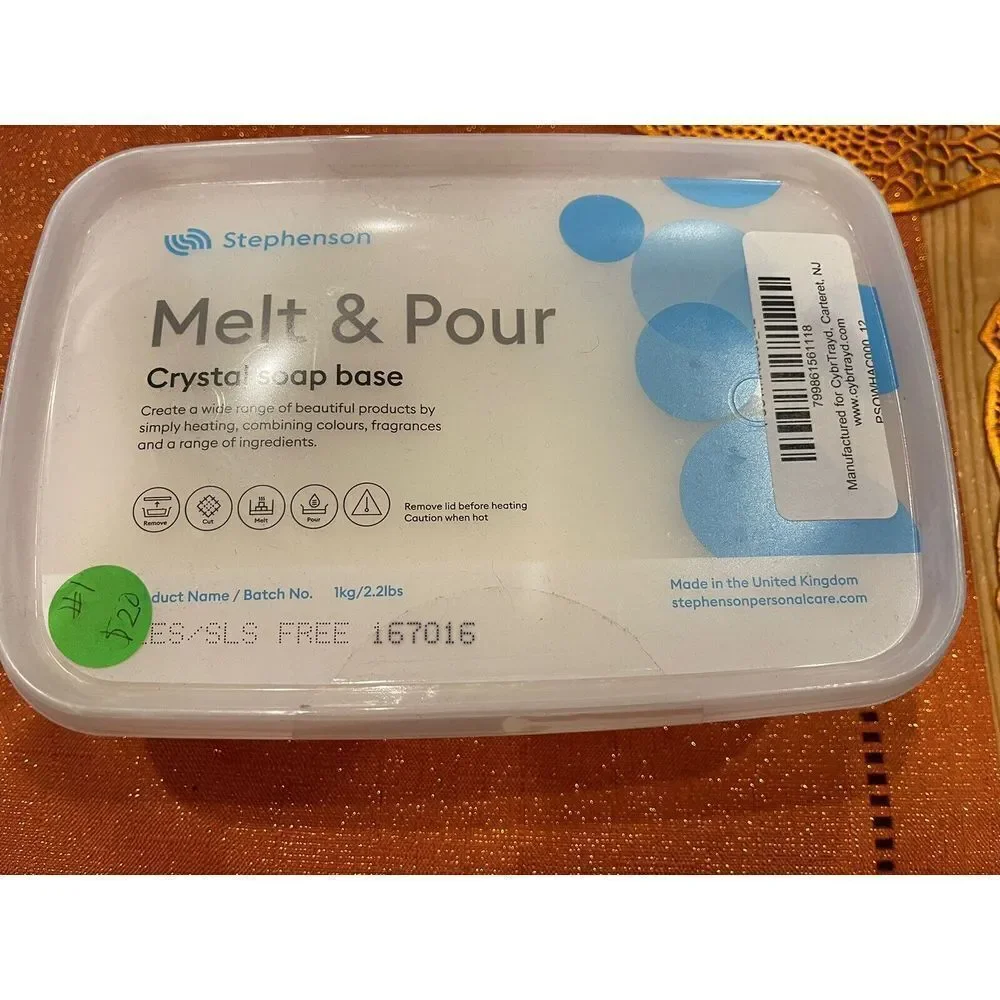 Stephenson 2.2 lbs Clear Crystal, Melt and Pour‎ Block Bulk Soap Base